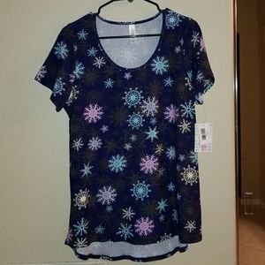 Lularoe Classic T - holiday snowflakes