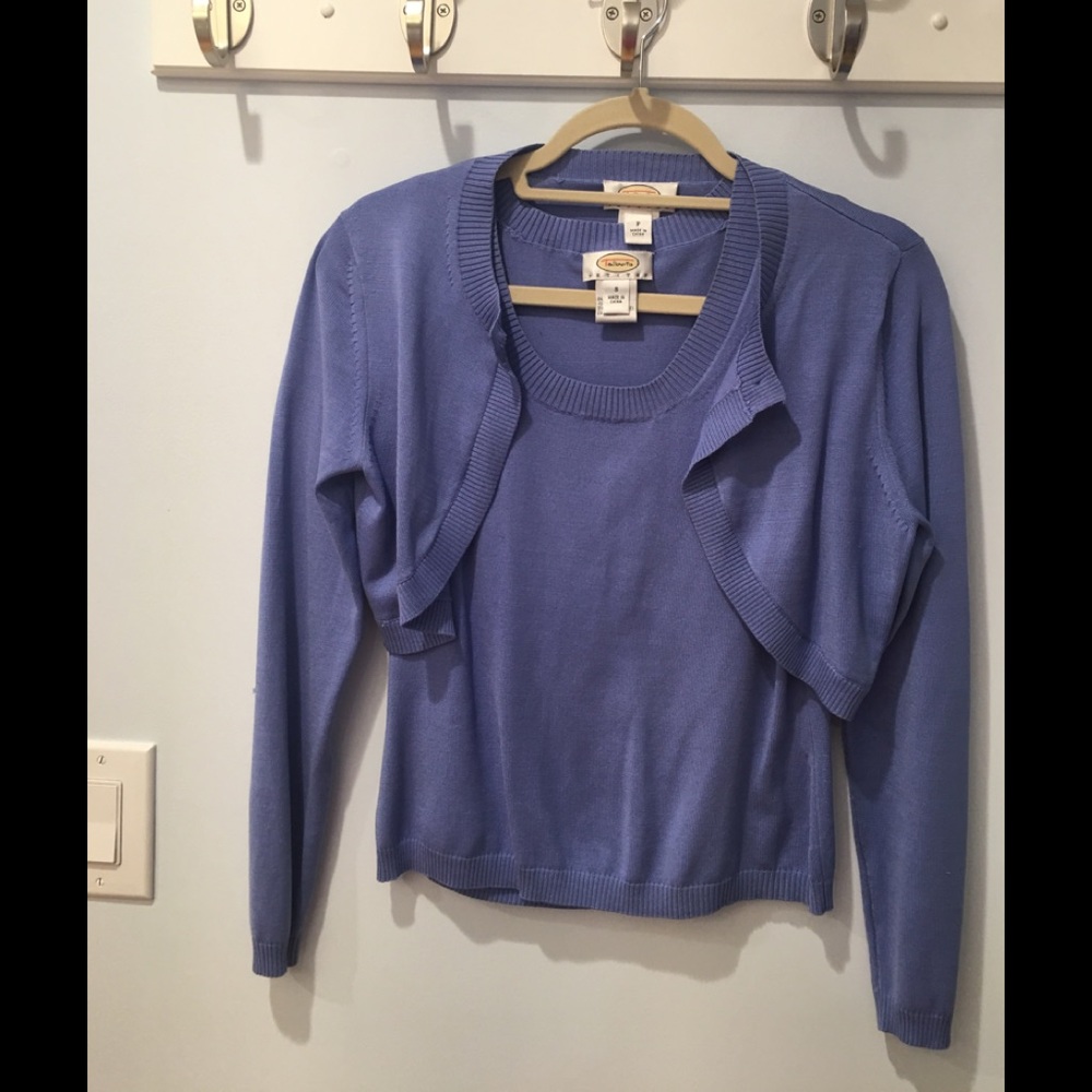 Talbots sleeveless sweater w/ cropped cardigan