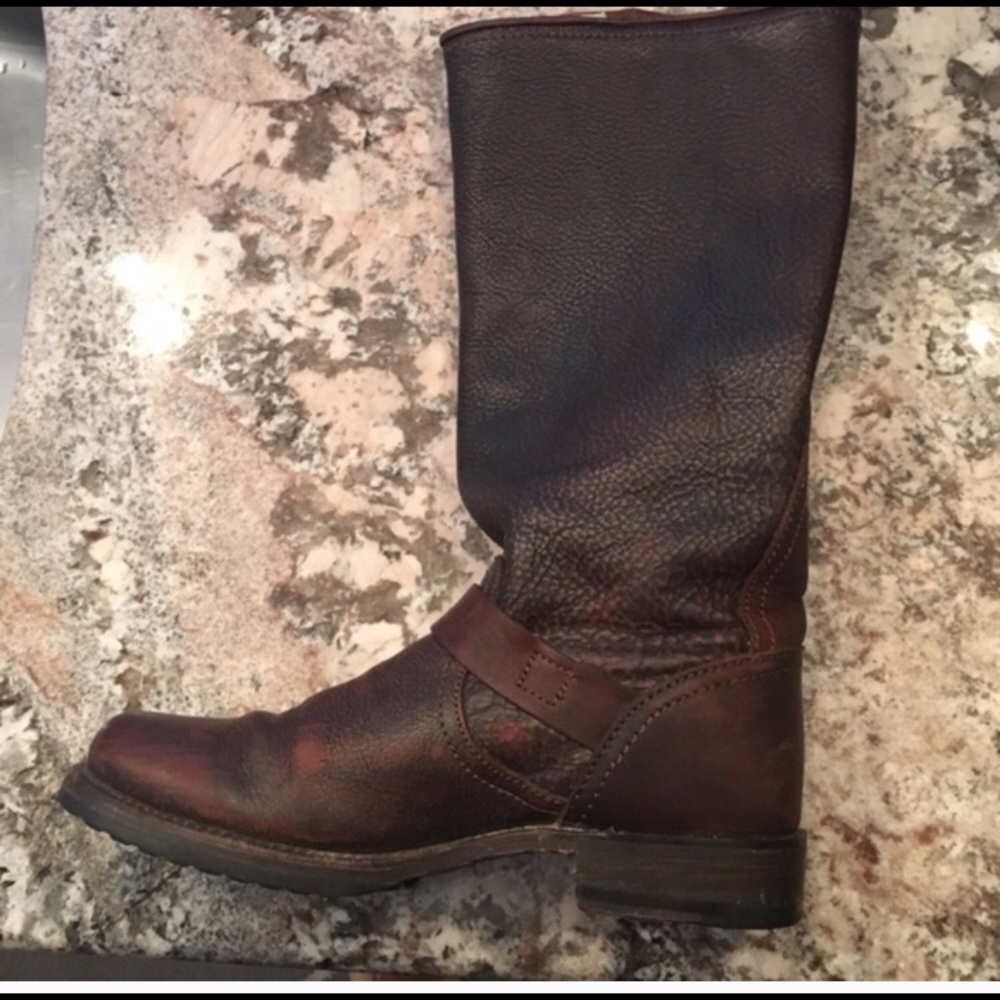 Frye dark brown Veronica slouch boots.