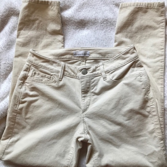 LOFT Pants - LOFT Curvy Skinny Cream Corduroys