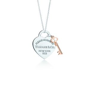Authentic Tiffany Heart Necklace with Key