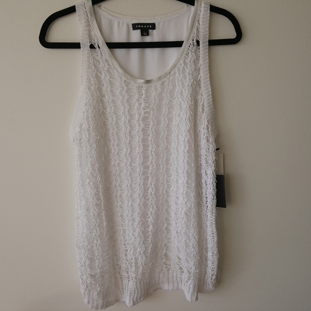 Trouve🐇beautiful white tank🐇BNWT🐇sz L