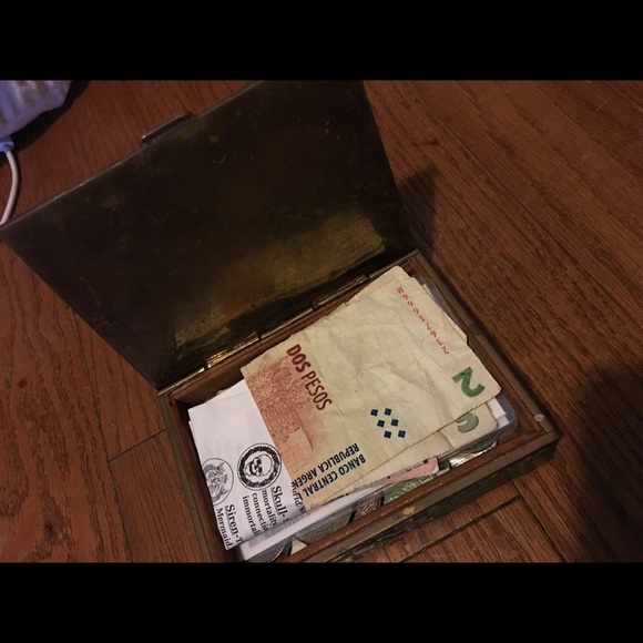 Vintage turquoise Mayan calendar cigarette box - Picture 3 of 4