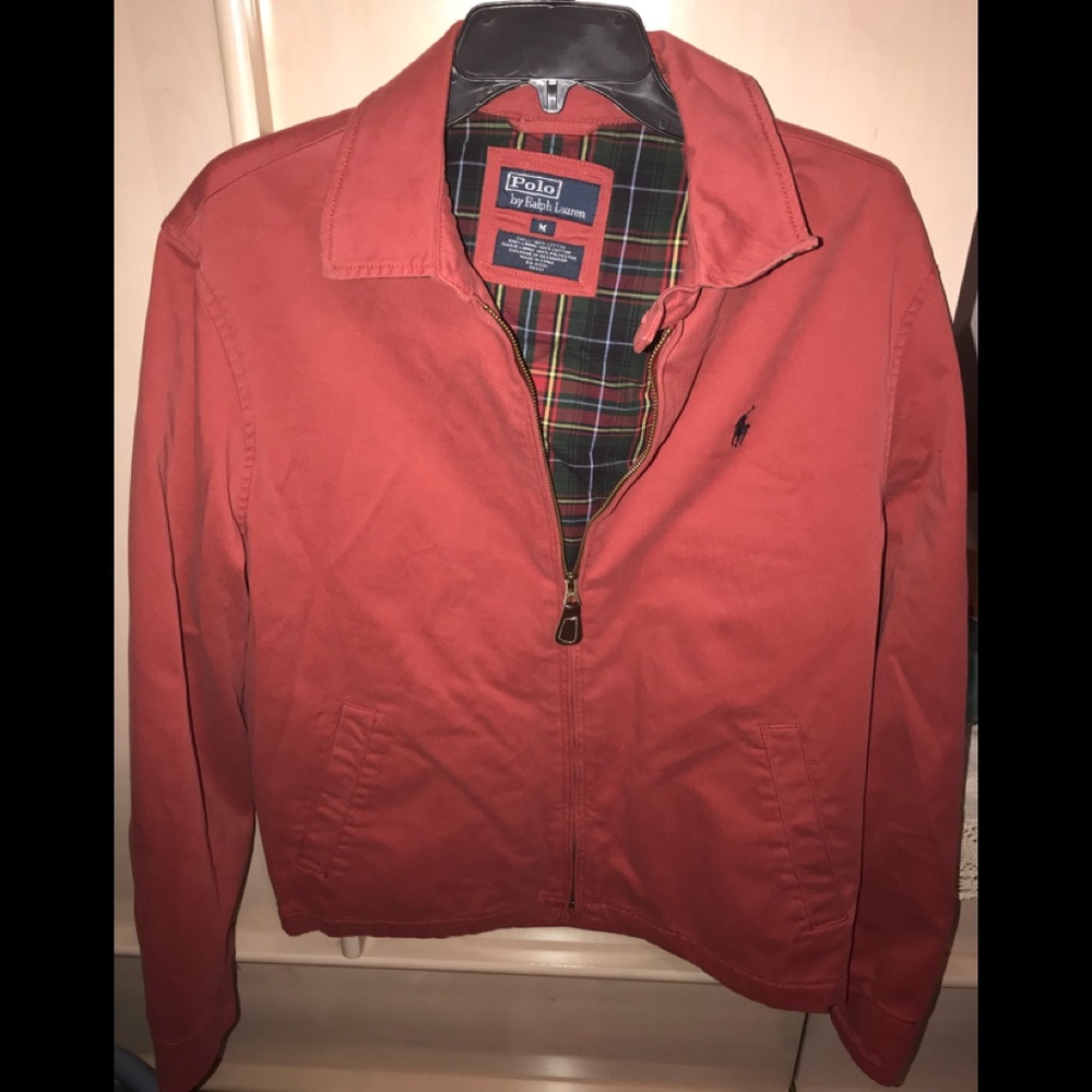 Polo Ralph Lauren pumpkin colored jacket.