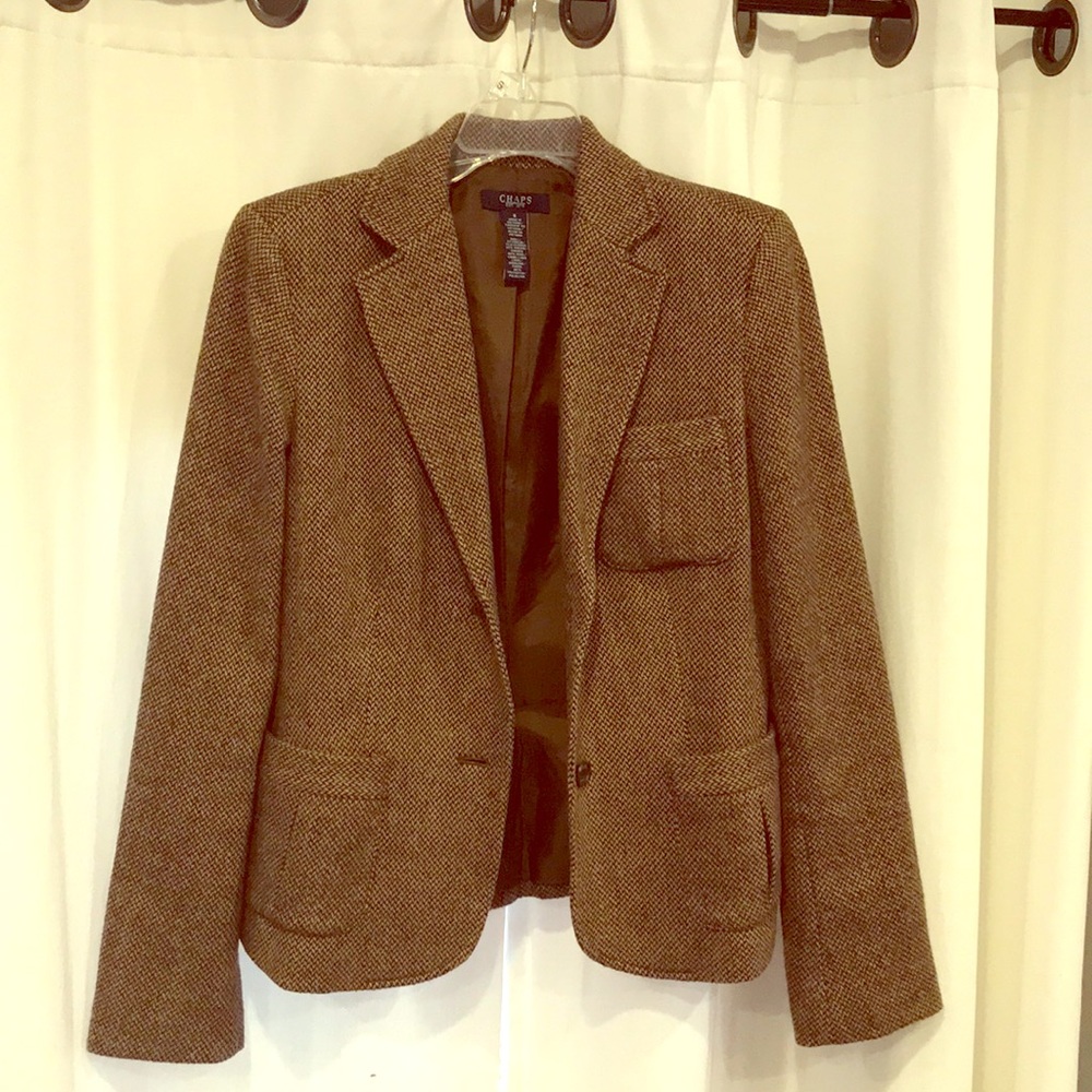 Brown herringbone style blazer