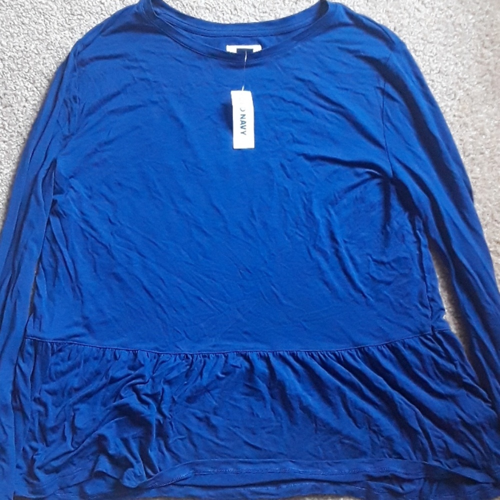 Blue Ruffle Tee