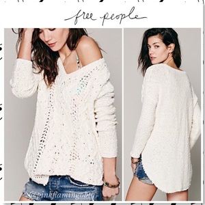 Free people cream knit sweater
