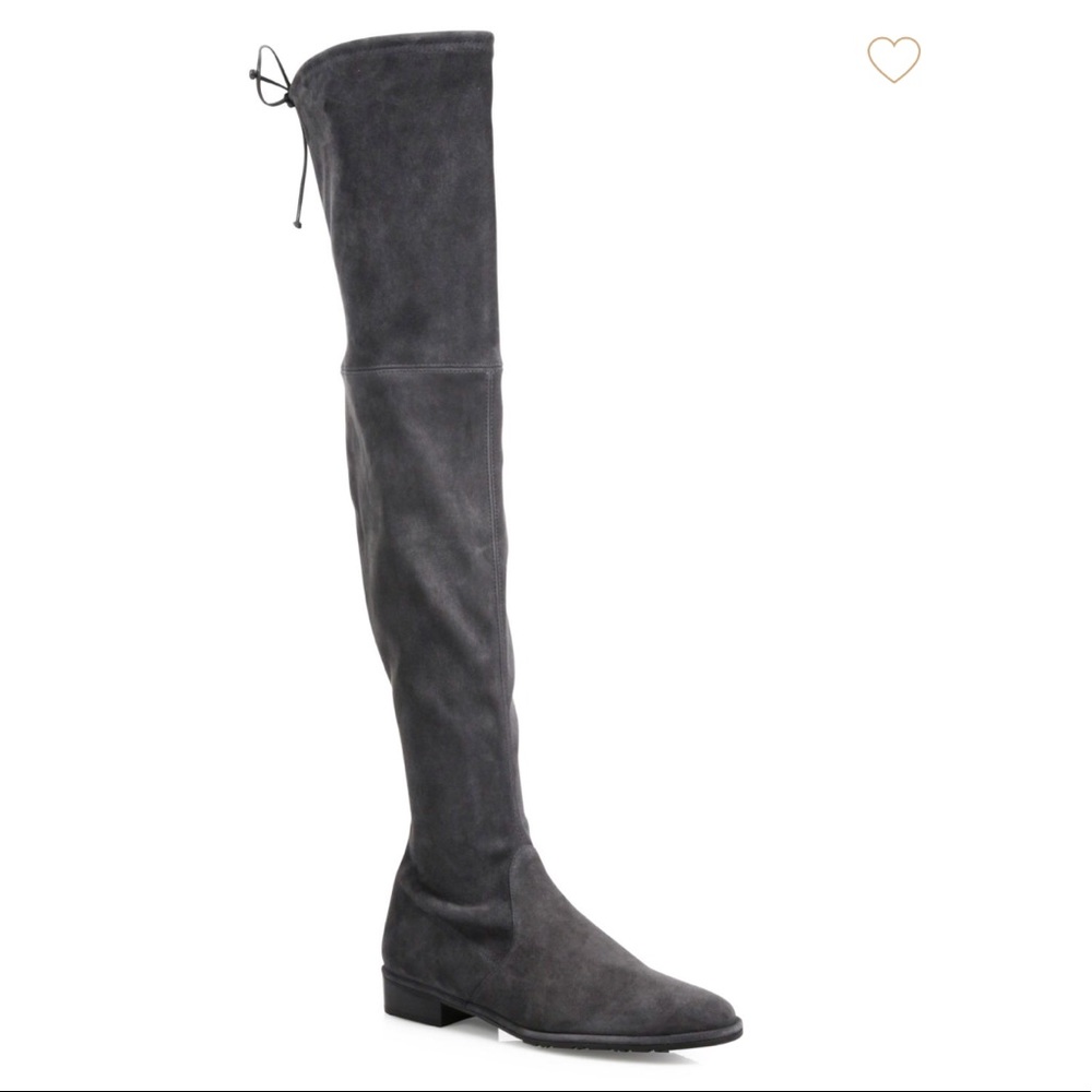 Stuart Weitzman Lowland flat suede boots in grey