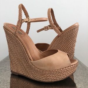 Schutz nude Wedge Sandal with ankle strap