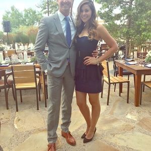 Navy and black dress - work Christmas party dress