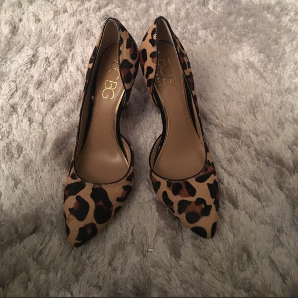 BCBG leopard print heels