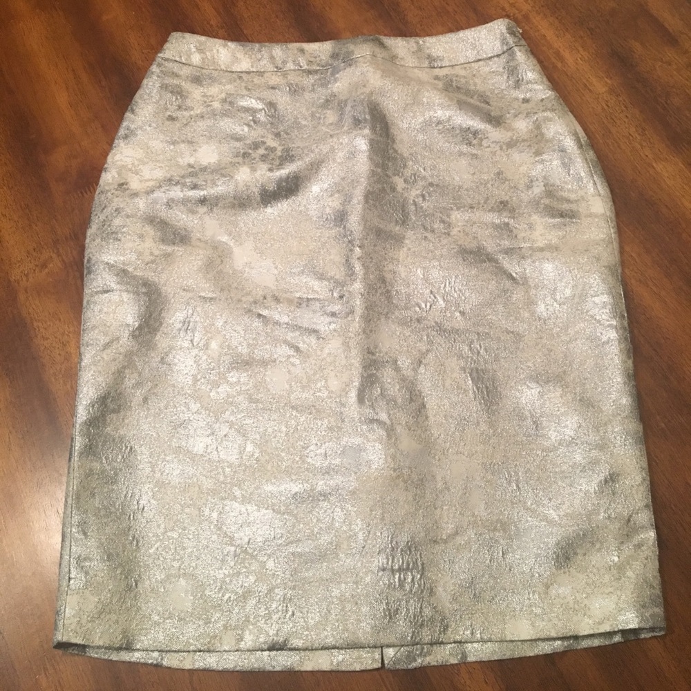 The Limited sparkly silver holiday pencil skirt; GREAT for holiday parties