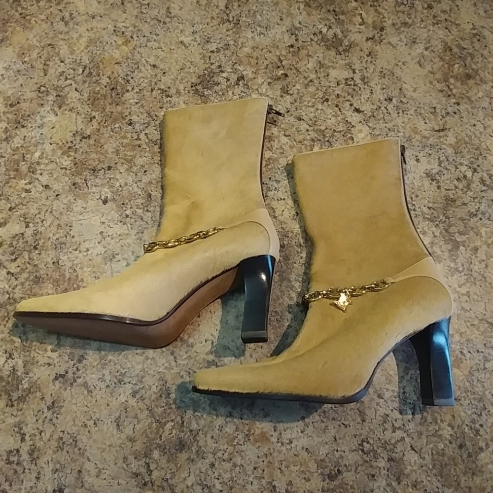 Vintage Celine Tan Pony Calfskin Boots - Size 39