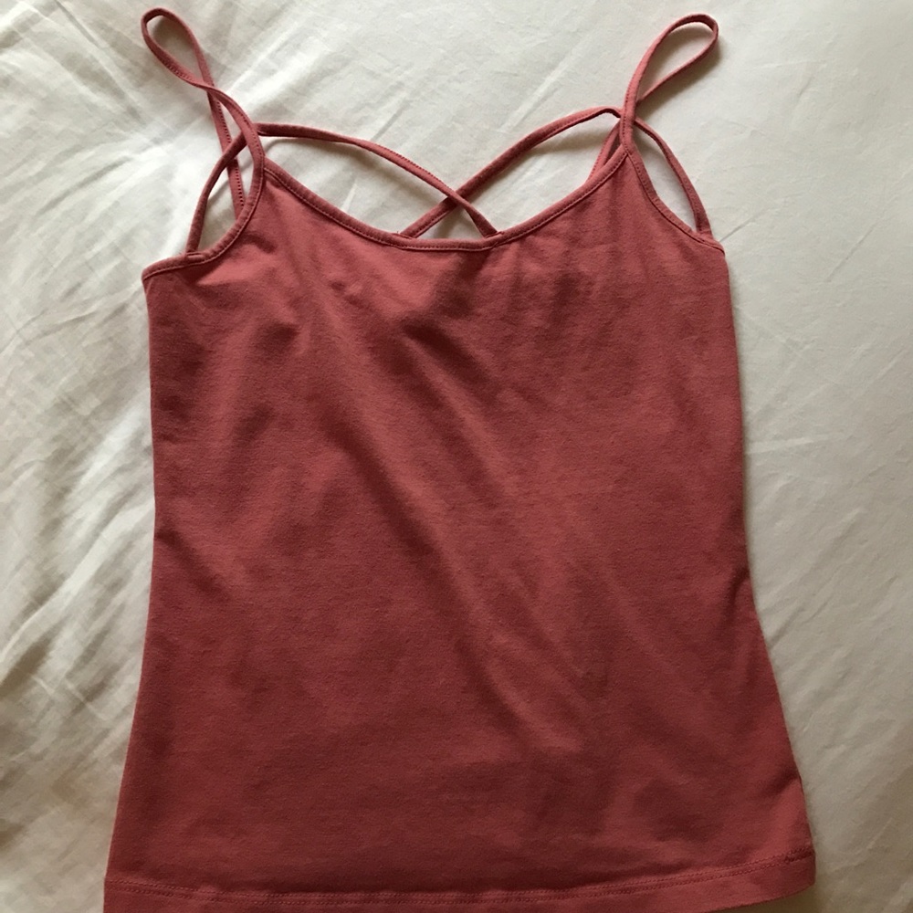 Pink strappy tank top