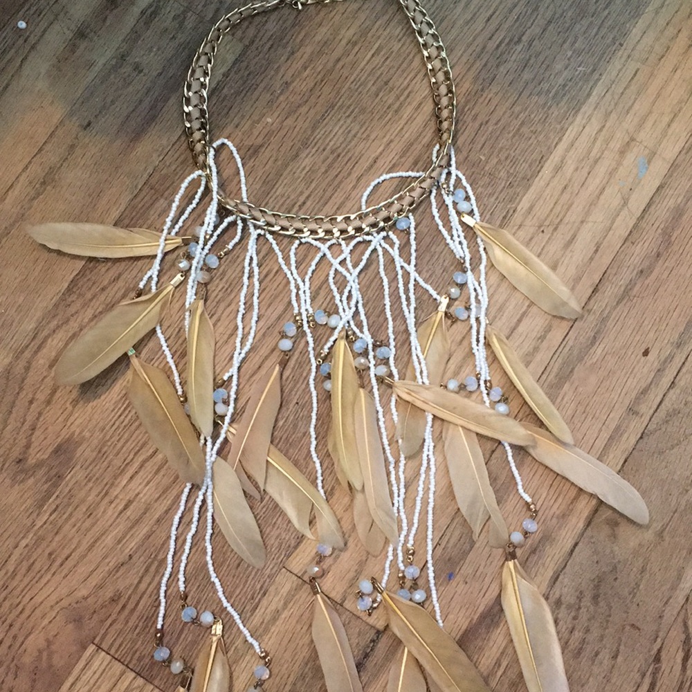 Feather choker Never worn!!!!!