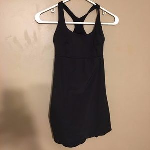 Black workout tank with built in bra
