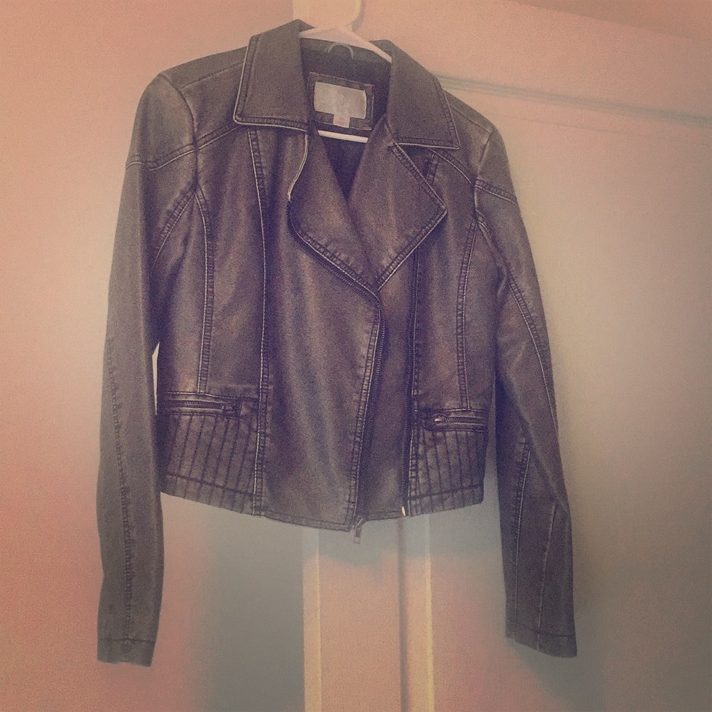 Charcoal grey biker jacket