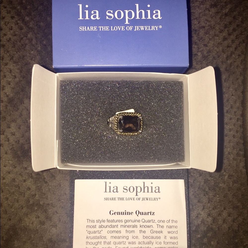 Lia Sophia Two-tone genuine quartz ring