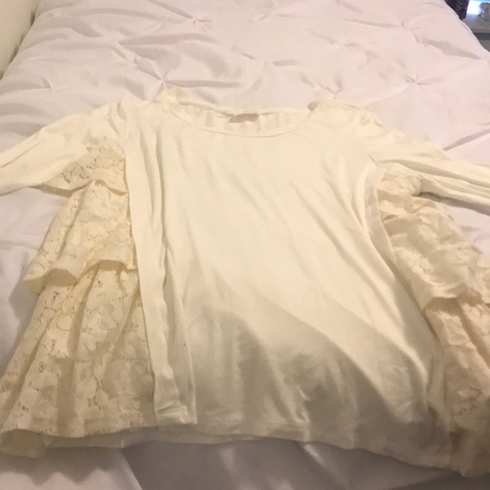 Cream Ruffled Top