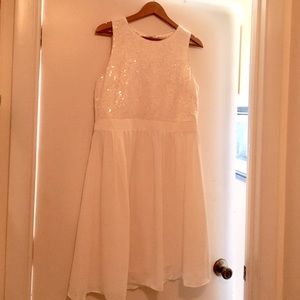 Badgley Mischka Short Ivory Sequins Dress