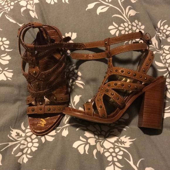 Sam Edelman Kieth Brown Studded Gladiator Sandal - Picture 1 of 2