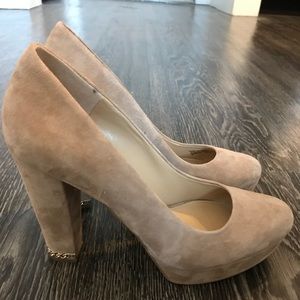Michael Kors nude suede pumps