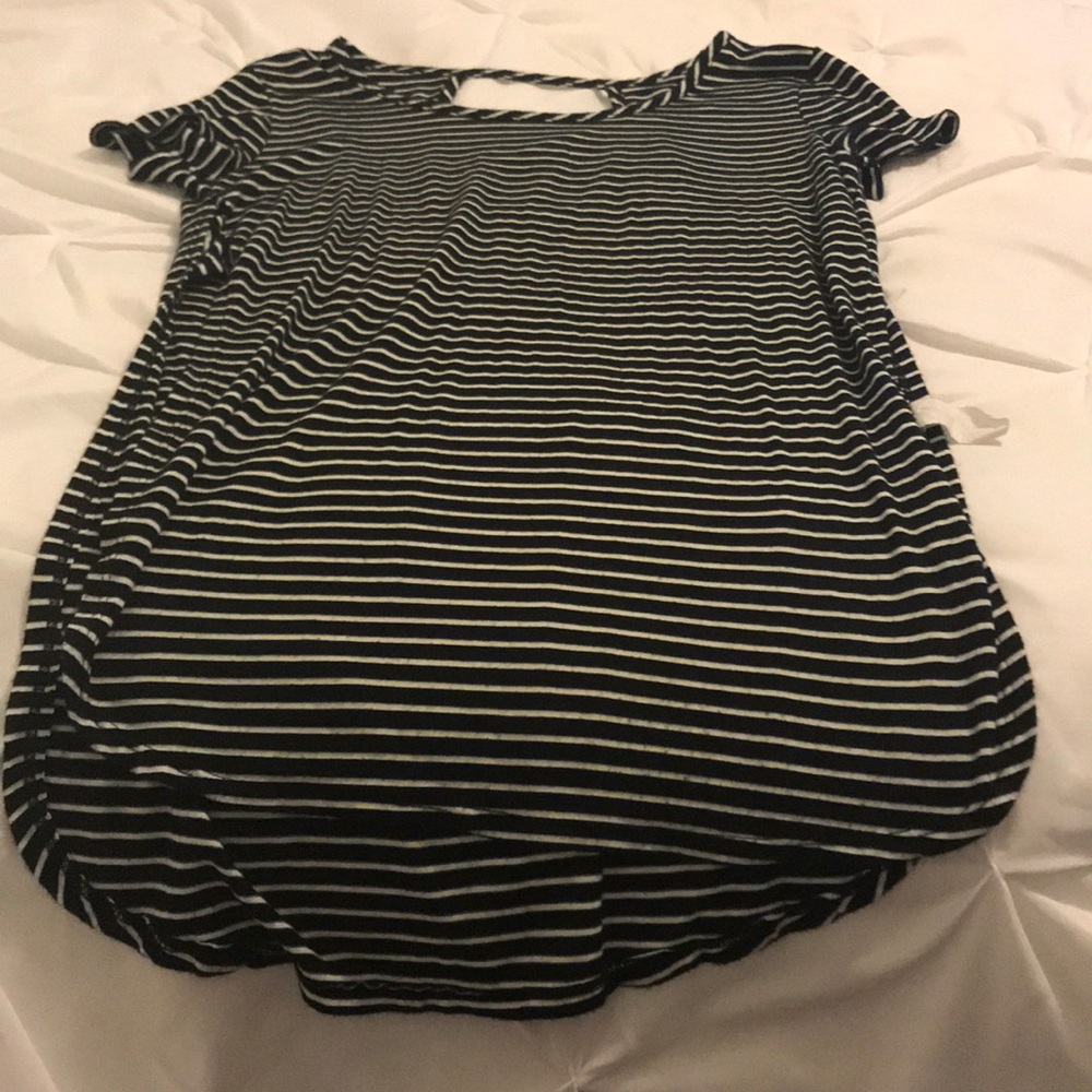 Striped cutout top