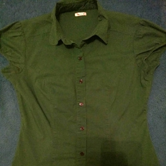 Studio X green collar/buttondown/ shirt - Picture 1 of 2