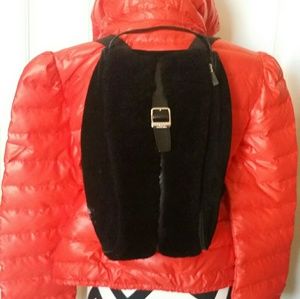 UGG Australia Black Shearling Slim Backpack!