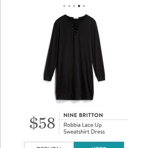 Nine Britton lace up sweatshirt dress