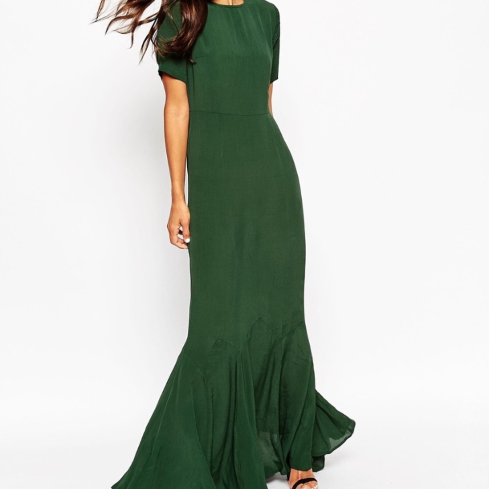 ASOS 30s seamed fishtail maxi dress