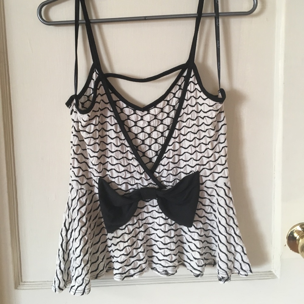 Peplum bow tank top
