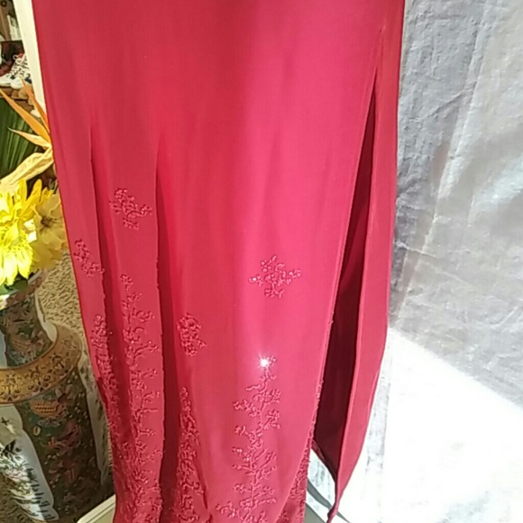Kitty Womens Red Evening Gown ..Size L - Picture 7 of 8
