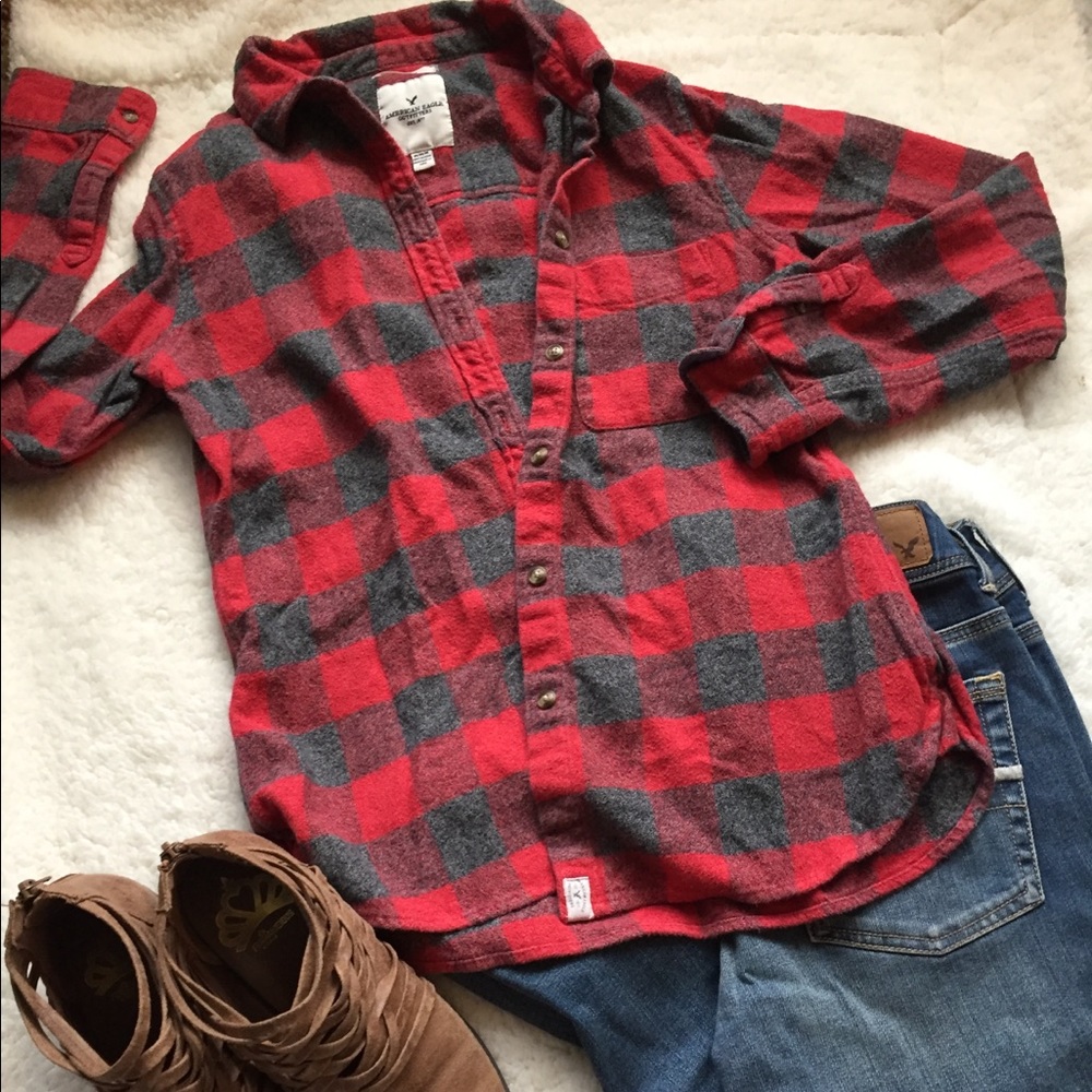 💫 AE button down plaid 💫