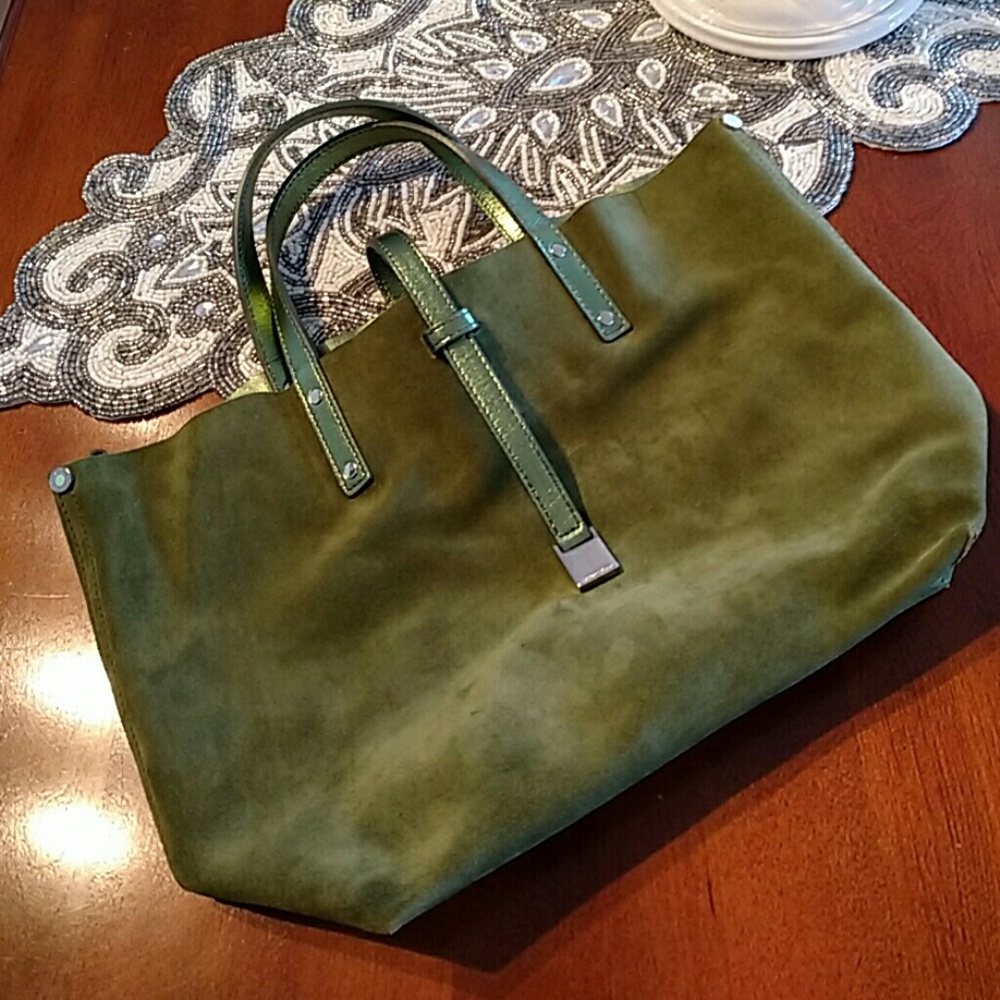 Tiffany & Co Green Suede Reversible Bag