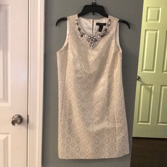 White House Black Market winter white dress - Picture 1 of 3