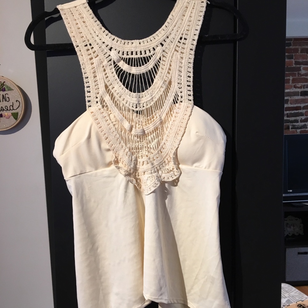 Brand new !!! Never worn! Off-white lace tank top.