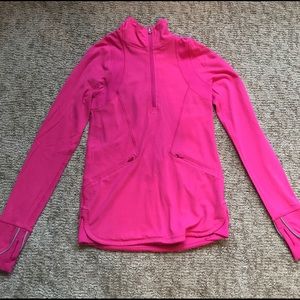 Ivivva 1/4 zip pink fitted long sleeve