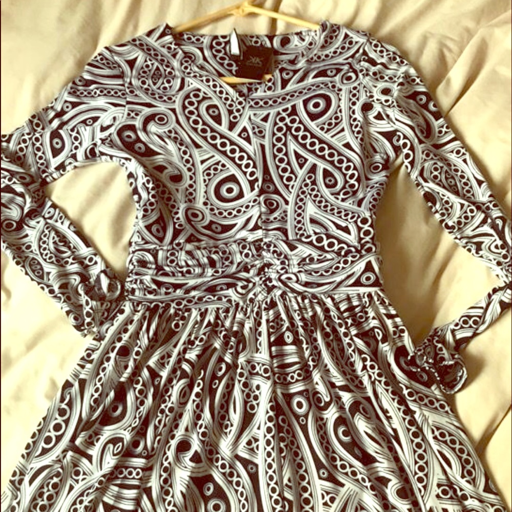 NWT black and white paisley retro swing dress