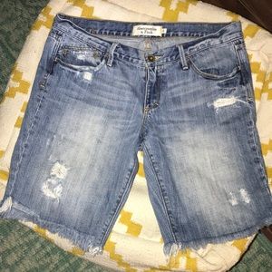 Knee length Abercrombie and Fitch jean shorts