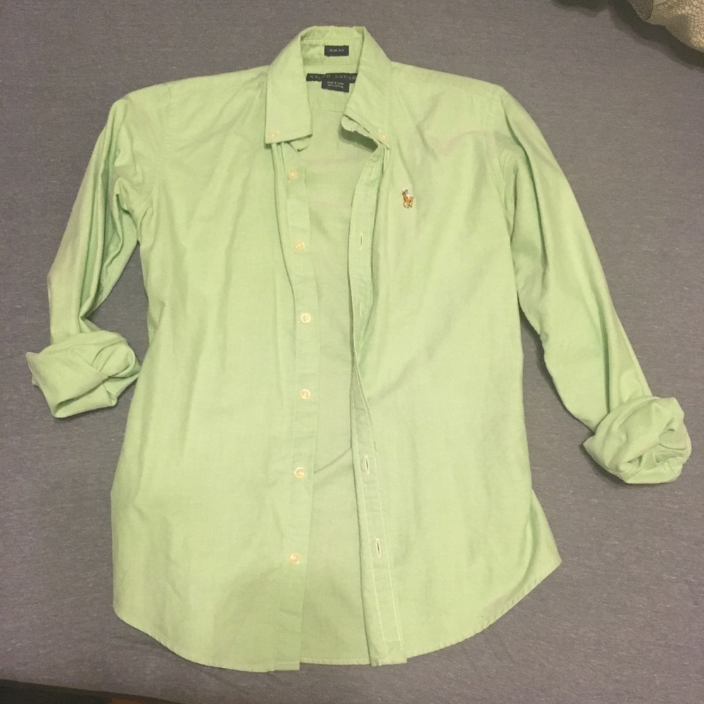 Ralph Lauren Green Button Down Slim Fit