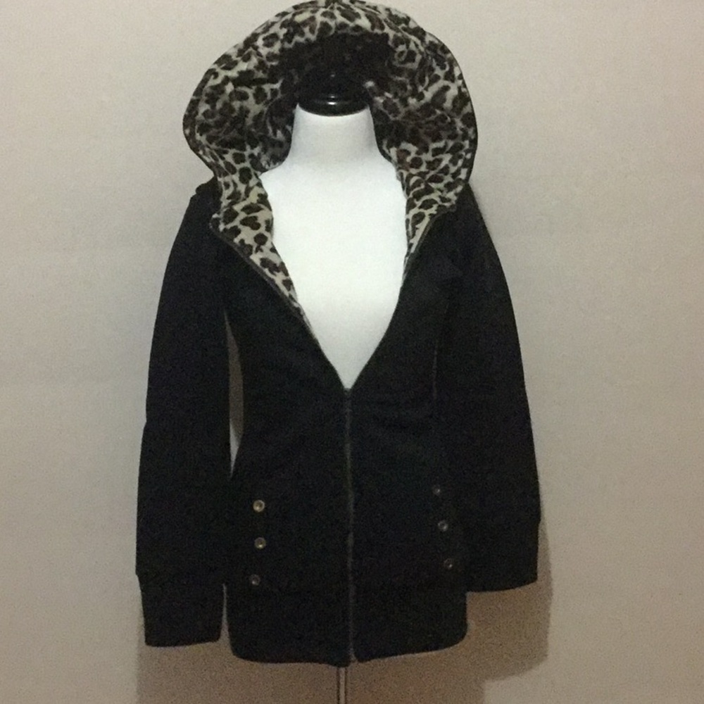 HP Women's Leopard Lined Hoodie, 1 LEFT, L - Picture 3 of 5