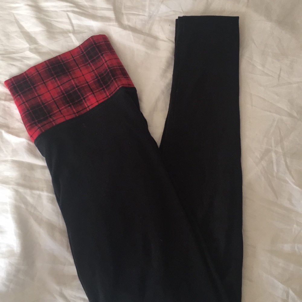 Victoria’s Secret Leggings with plaid waistband