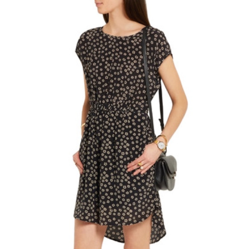 ISO Black Floral Silk Dress
