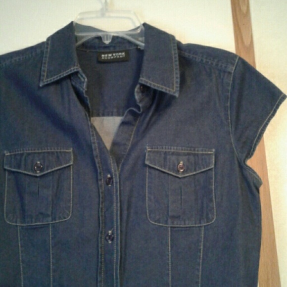 NY and company's denim button down top - Picture 4 of 4