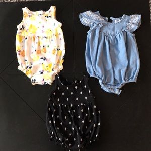 Bundle of 3 Old Navy rompers (0-3 mo)