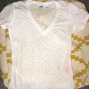 FOX sheer white v neck