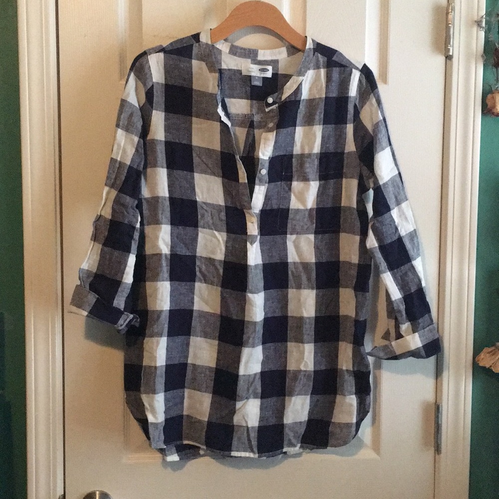 Navy Buffalo check tunic