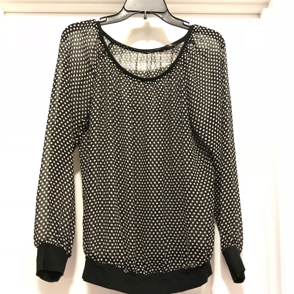New York & Company Polkadot sheer blouse