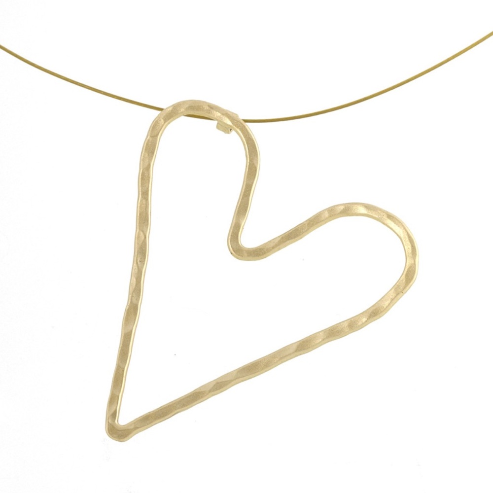 Zariin Minimalist Sculptural Thin Heart PendantNWT